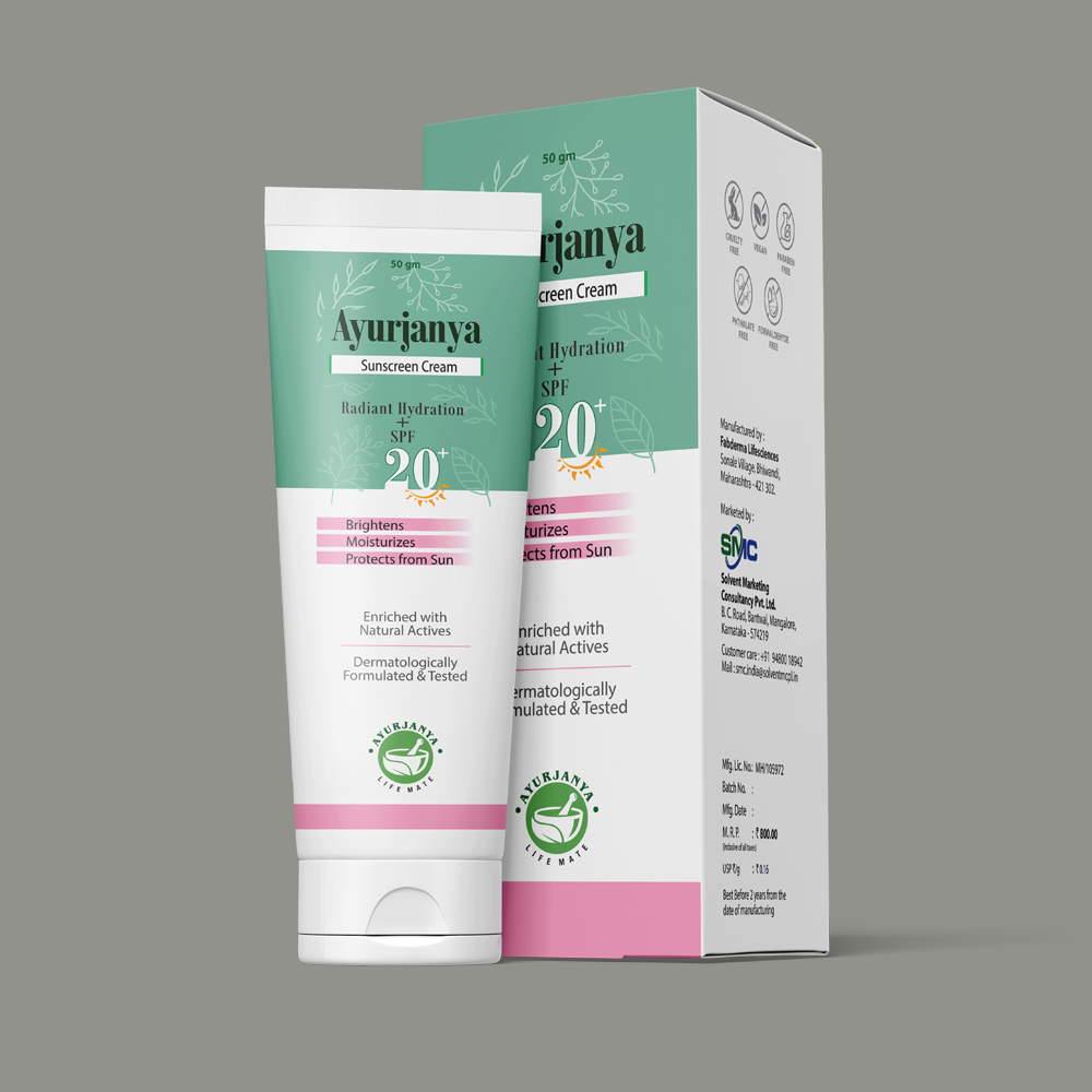 Ayurjanya Sunscreen Cream - Skin Glow & Anti-Moisture Formula